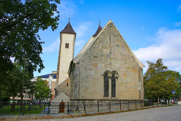 Fototapeta premium St Mary’s Church (Mariakirken), the historic church is the oldest remaining building in Bergen, Norway.