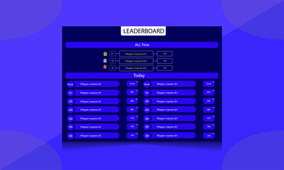 Game leaderboard with abstract background