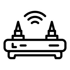 Secured wifi router icon outline vector. Antivirus data. Secure password