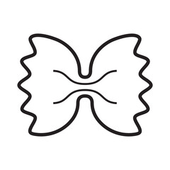 Vector linear icon with farfalle pasta