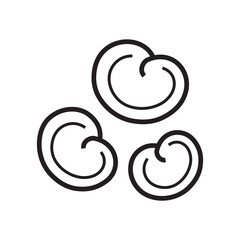 Vector linear icon with homemade dumplings
