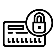 Fototapeta premium Secured bank card icon outline vector. Data secure. Safety password