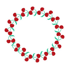 Cherry frame on a white background for use in web design 