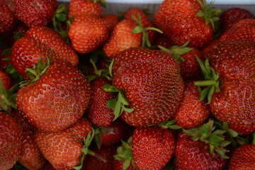 Close-up of fresh strawberries .Fresh Strawberry Background .