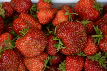 Close-up of fresh strawberries .Fresh Strawberry Background .