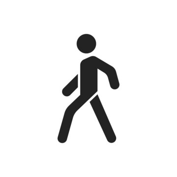 Man walk icon. Vector symbol pedestrian. Simple people icon.