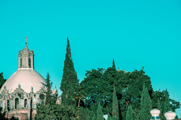 Landscape of the cathedral and basilica of guadalupe in the village of Mexico City.