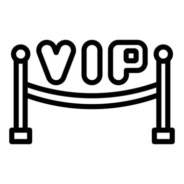 Vip event barrier icon outline vector. Party music. Cinema star