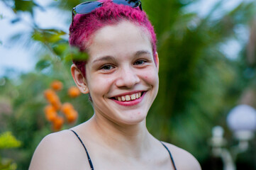 Portrait of young girl smiling