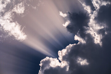 Overcast clouds. Storm sky, rainy clouds over horizon