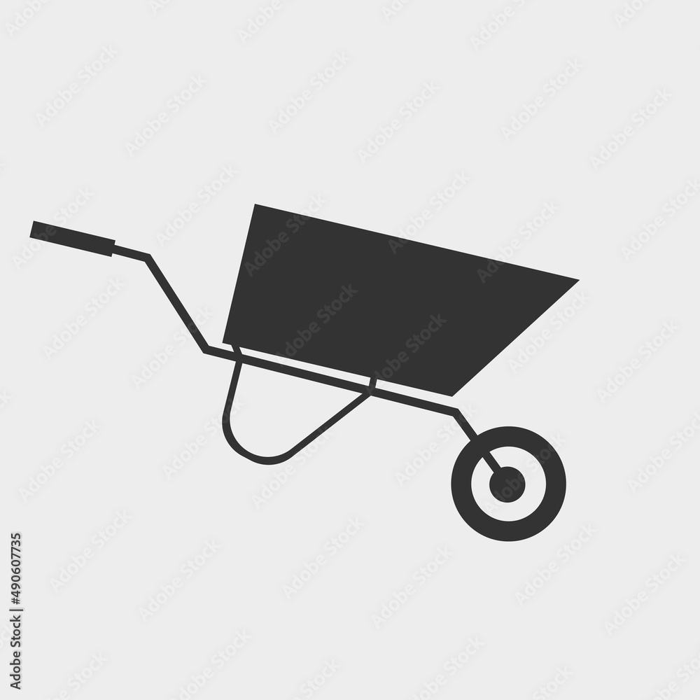 Sticker Garden trolley vector icon illustration sign