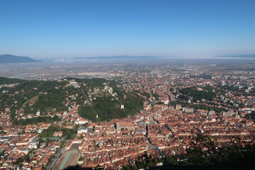 Fototapeta na wymiar Spectacular view onto Brasov from its view point