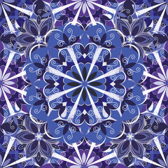 Flowers. Mandalas.Seamless pattern with stylized decorative flowers. Vector image.