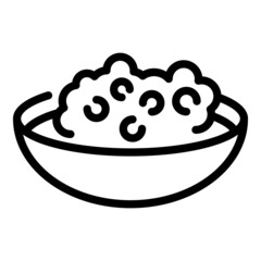 Grocery breakfast icon outline vector. Cereal bowl. Muesli spoon