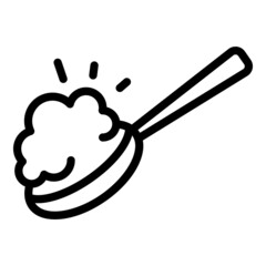 Spoon cereal icon outline vector. Milk breakfast. Muesli oat