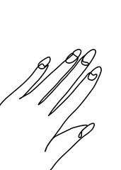 Obraz premium continuous line drawing, hand- finger