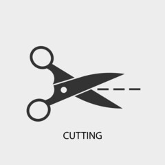 Cutting vector icon illustration sign