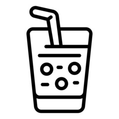 Milk drink cocktail icon outline vector. Soy food. Vegan product