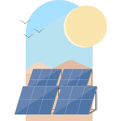Solar power on the desert (round)