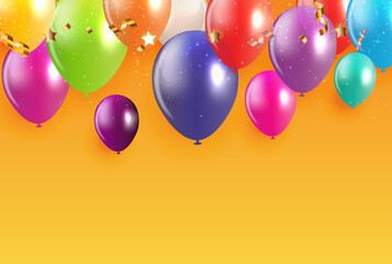 Holiday Background with Balloons. Illustration.