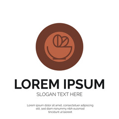 Coffee Bean with Cup logo Vector Design