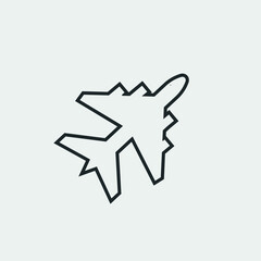 Plane vector icon illustration sign