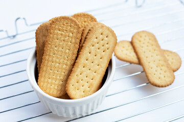 Biscuits on white background.