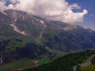 Magnificent panoramic view of the Alps, mountains of Austria