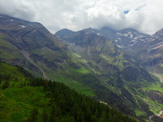 Magnificent panoramic view of the Alps, mountains of Austria