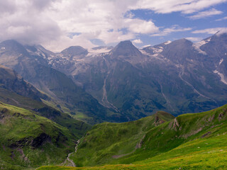Magnificent panoramic view of the Alps, mountains of Austria