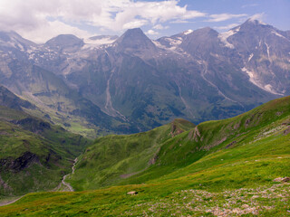 Magnificent panoramic view of the Alps, mountains of Austria