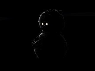 An image of a snowman on a uniform background, 3D rendering