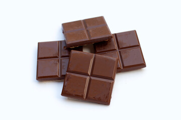 Square biscuits in dark chocolate