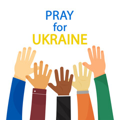 Pray for Ukraine. International banner. Vector illustration isolated on white background