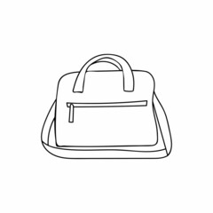 Doodle travel bag illustration in vector. Hand drawn travel bag illustration in vector