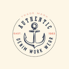 Authentic logo. Denim work wear.