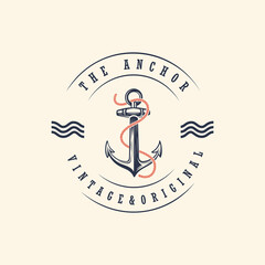 Anchor logo. Nautical sailing club. © dobrograph