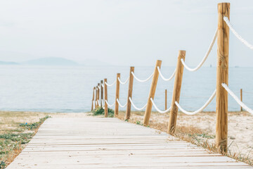 Obraz premium rodeira beach landscape in cangas, pontevedra, galicia, spain