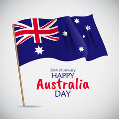 26 January Happy Australia Day. Illustration.