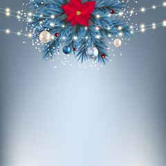 Holiday New Year and Merry Christmas Background. Illustration