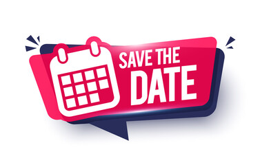 Save The Date Label With Calendar Icon