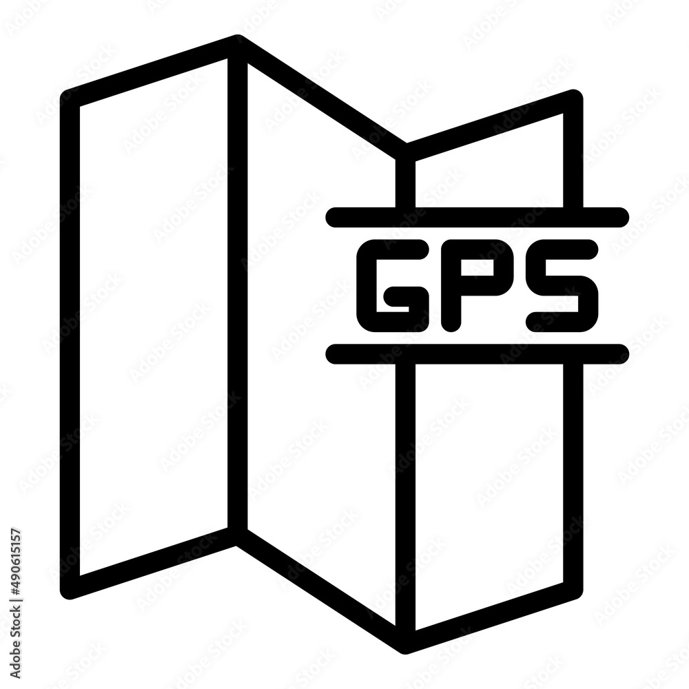 Wall mural gps map icon outline vector. location route. direction pointer - Wall murals