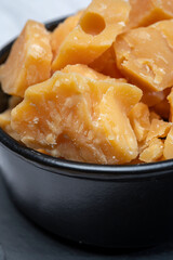 Cheese tasting, small pieces of old Dutch hard cheese