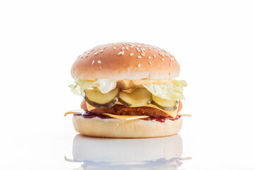 Burger on a light background