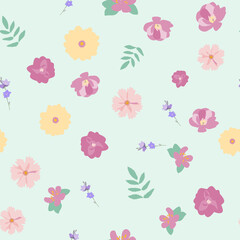 Abstract Flower Seamless Pattern Background. Illustration
