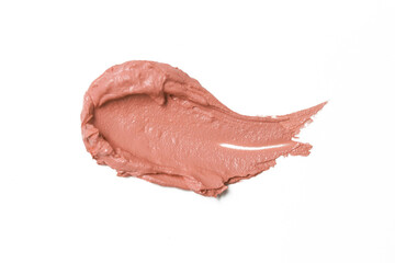 Liquid makeup foundations/blush on white background	