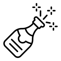 Party champagne icon outline vector. Wedding event. Ceremony scenery