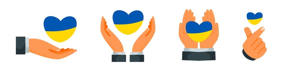 Obraz premium Showing Affection and Giving Love Towards People of Ukraine