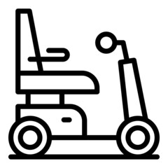 Electric wheelchair sitting icon outline vector. Scooter chair. Power drive