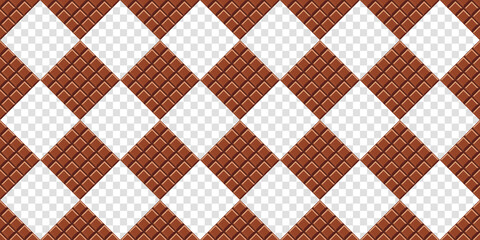 Pattern of chocolate bars against. Chocolate bar seamless pattern. Vector illustration